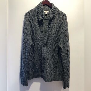 Gray Cable Knit Men's Sweater